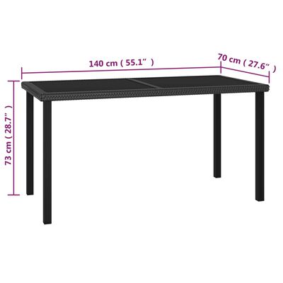 vidaXL Ensemble à manger de jardin 5 pcs Résine tressée Noir