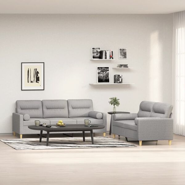 vidaXL Ensemble de canap&eacute;s 2 pcs coussins d&eacute;coratifs et coussins