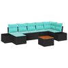 vidaXL Ensemble de canap&eacute; de jardin 8 pc Noir polyrotin