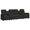 vidaXL Fauteuil inclinable avec porte-gobelets 4 places Noir