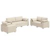 vidaXL Canap&eacute; 2 pcs Beige 219 x 80 x 82 cm Tissu en lin m&eacute;lang&eacute;