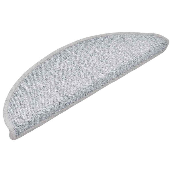 vidaXL Tapis d'escalier 30 pi&egrave;ces 56 x 17 x 3 cm Gris clair Demi-rond