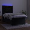 vidaXL Sommier &agrave; lattes de lit avec matelas LED Noir 90x190 cm Velours