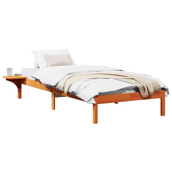 vidaXL Cadre de lit Brun cire 100 x 200 cm Pin massif