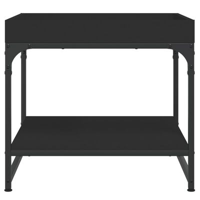 vidaXL Table basse noir 49,5x49,5x45 cm bois d'ingénierie