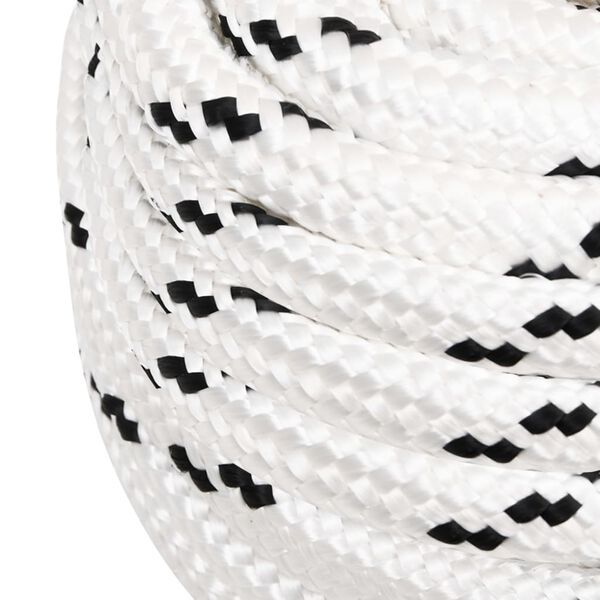 vidaXL Corde de bateau tress&eacute; Blanc 16 mmx50 m Polyester