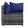 vidaXL Canap&eacute;s d'angle de jardin et coussins 2 pcs gris r&eacute;sine tress&eacute;e