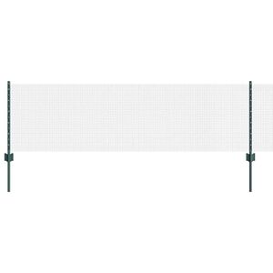 vidaXL Cl&ocirc;ture en fil soud&eacute; avec poteaux 100 x 0,6 m Vert Maille
