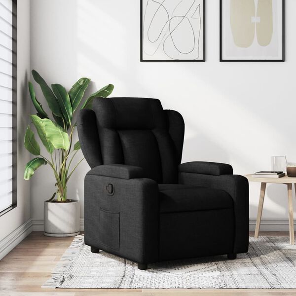 vidaXL Fauteuil inclinable Noir Tissu
