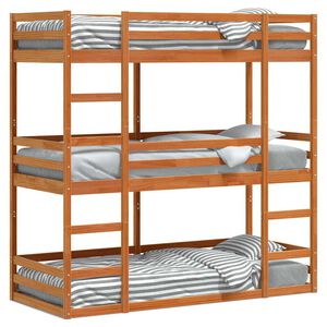 vidaXL Lit superpos&eacute; triple sans matelas 90x200 cm bois de pin massif