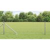 vidaXL Cl&ocirc;ture avec poteau Argent&eacute; 0,6 x 25 m Acier