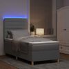 vidaXL Lit &agrave; ressort LED avec matelas Gris clair 90 x 190 cm tissu