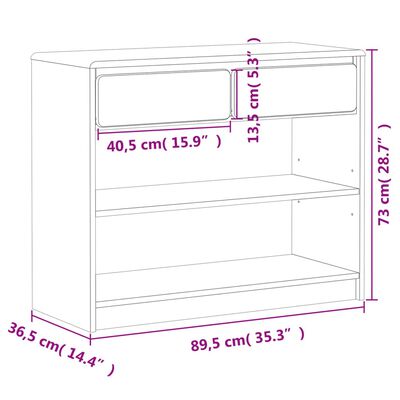 vidaXL Table console SAUDA chêne 89,5x36,5x73 cm bois de pin massif