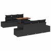 vidaXL Ensemble de canap&eacute; de jardin 7 pc Noir polyrotin