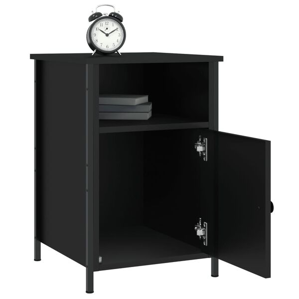 vidaXL Tables de chevet 2 pcs noir 40x42x60 cm bois d'ing&eacute;nierie