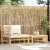 vidaXL Salon de jardin 2 pcs avec coussins blanc crème Bambou