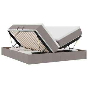 vidaXL Lit avec rangement et matelas Taupe 180 x 200 cm Polyester