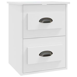 vidaXL Table de chevet murale blanc 41,5x36x53 cm