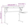 vidaXL Bureau d'artisanat noir et gris 110x53x(58-87) cm