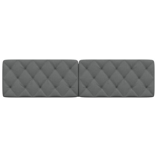 vidaXL Coussin de t&ecirc;te de lit gris fonc&eacute; 200 cm tissu