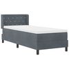 vidaXL Lit &agrave; ressorts avec matelas Gris fonc&eacute; 200 x 80 cm Polyester