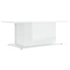 vidaXL Table basse blanc brillant 102x55,5x40 cm bois d'ing&eacute;nierie