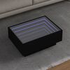 vidaXL Table basse avec LED noir 70x50x30 cm bois d'ing&eacute;nierie