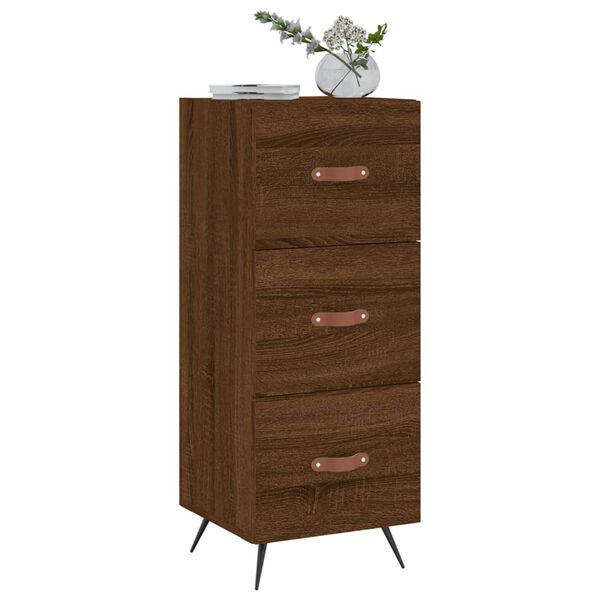 vidaXL Buffet Ch&ecirc;ne marron 34,5x34x90 cm Bois d'ing&eacute;nierie