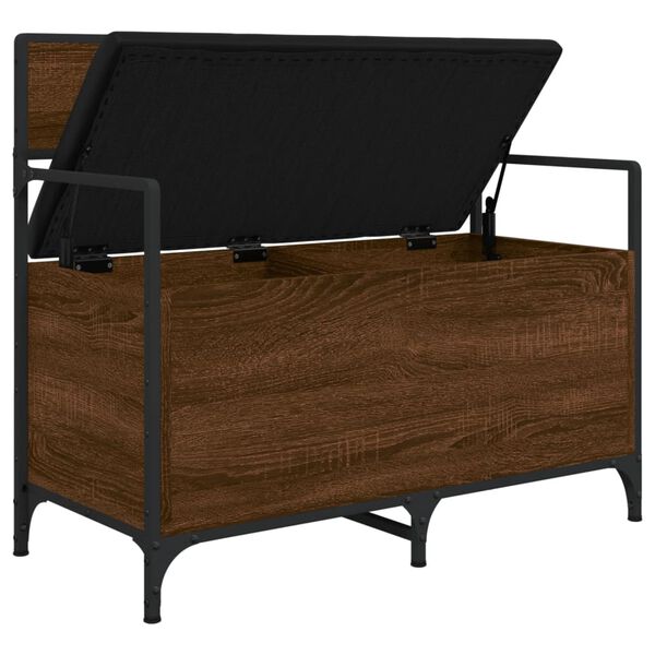 vidaXL Banc de rangement ch&ecirc;ne marron 85,5x42x73,5cm bois d'ing&eacute;nierie