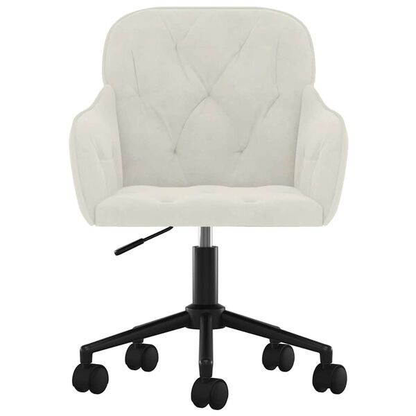 vidaXL Chaises pivotantes &agrave; manger lot de 2 Cr&egrave;me Velours