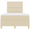 vidaXL Lit &agrave; ressorts avec matelas Cr&egrave;me 120 x 200 cm tissu
