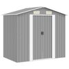 vidaXL Abri de stockage pour jardin M&eacute;tal Gris 204 x 132 x 186 cm