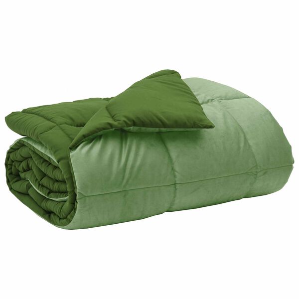 vidaXL Duvet d'hiver Matelass&eacute; Vert 200 x 240 cm Microfibre
