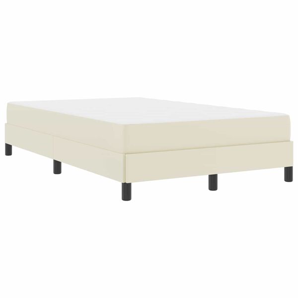 vidaXL Cadre de lit avec matelas Cr&egrave;me 120 x 200 cm tissu
