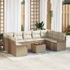 vidaXL Ensemble de canap&eacute; de jardin 10 pcs Beige et cr&egrave;me polyrotin