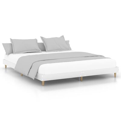 vidaXL Cadre de lit sans matelas blanc 180x200 cm bois d'ingénierie