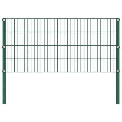 vidaXL Panneau de clôture avec poteaux Fer 5,1 x 0,8 m Vert
