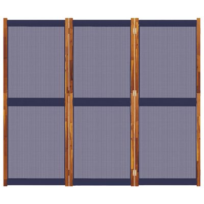 vidaXL Cloison de séparation 3 panneaux bleu foncé 210x180 cm