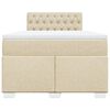 vidaXL Sommier &agrave; lattes de lit avec matelas Cr&egrave;me 120x200 cm Tissu