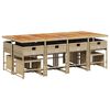 vidaXL Ensemble &agrave; manger de jardin et coussins 13 pcs beige