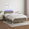 vidaXL Sommier &agrave; lattes de lit avec matelas LED Taupe 120x200 cm Tissu