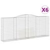 vidaXL Paniers &agrave; gabions arqu&eacute;s 6 pcs 400x50x160/180 cm fer galvanis&eacute;