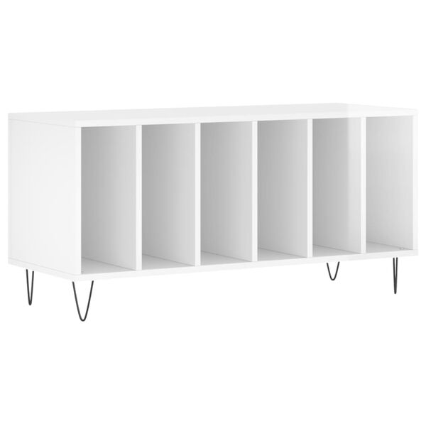 vidaXL Armoire à disques blanc brillant 100x38x48 cm bois d'ingénierie