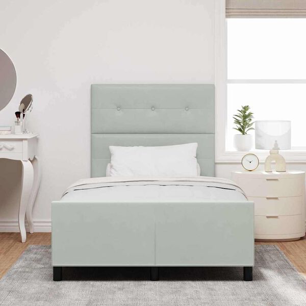 vidaXL Lit &agrave; ressorts avec t&ecirc;te de lit Gris clair 120 x 190 cm Velours