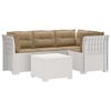 vidaXL Canap&eacute; de jardin 4 places avec coussins style rotin PP Blanc