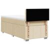 vidaXL Sommier &agrave; lattes de lit avec matelas Cr&egrave;me 80x200 cm Tissu