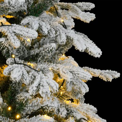 vidaXL Sapin de Noël artificiel à charnière 300LED neige floquée 180cm