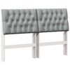vidaXL T&ecirc;te de lit capitonn&eacute;e Gris clair 150 cm Pin massif
