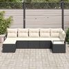 vidaXL Ensemble de Canap&eacute;s avec coussin 7 pcs Noir polyrotin