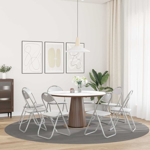 vidaXL Chaise pliante 8 pcs Blanc et Gris 48 x 43,5 x 81 cm